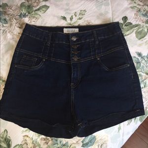 Denim High Rise Shorts